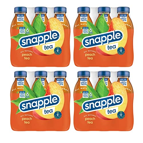 Snapple Peach All Natural Iced Tea Gluten Free 16 Fl Oz 100% Recycled Plastic Bottle 24 Pack #TOP6