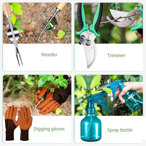 Kit De Herramientas De Jardinería para Mujeres - Herramientas Pequeñas para Plantar - Accesorios para Plantar Podar Y, Desbrozador Manual Y Extracción para Césped Y Huerto - imagen 9
