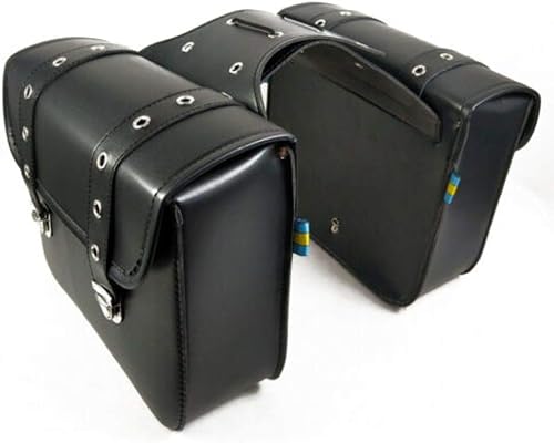 Bolsa para sillín de motocicleta de piel sintética de poliuretano con dos bolsillos laterales