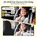 Ellie Baby Car Monitor, 2K UHD Backseat Monitor with Color Night Vision, Face Tracking, Dual Display for 2 Kids, Wide View Car Baby Camera, Smart Video Capture & App Control