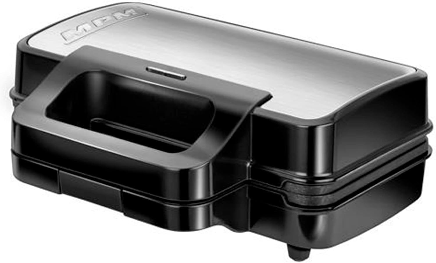 MPM MOP-43M Appareil à Sandwichs 3 en 1, Plaques Interchangeables, Appareil à Croque Monsieur, Gaufrier Belge, Grill pour Viande et Poisson, Contrôleur de Température Automatique, 1000W