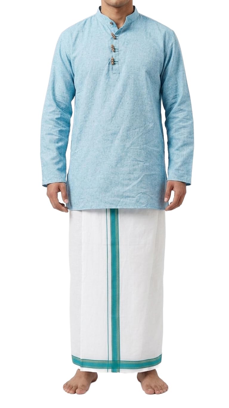 niira Khaadi Cotton Lungi for Men | Traditional Indian Ethnic Wear | Soft Breathable Free Size Wrap Around for Daily Wear, Home Wear & Casual Comfort-picture-39