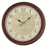 Ø 36,8 x 4,3 cm Seiko Horloge Murale en Plastique Marron QXA709B