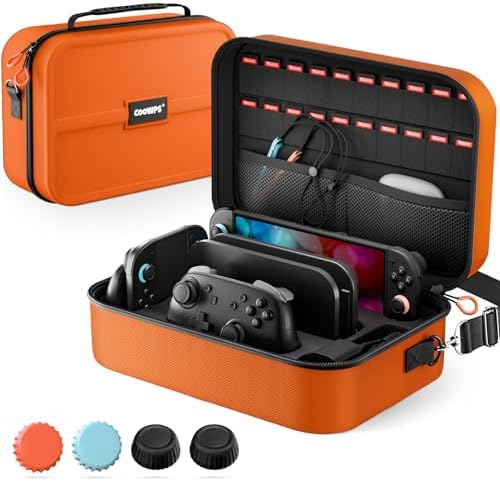（07:00時点） 【Switch 2 ケース対応】 COOWPS switch 2 収納ケース 持ち運び便利 防水 防塵 防汚 耐衝撃 全面保護 ゲームカード20枚収納可能 大容量 な収納力 キャリングケース 【スティックカバー *4個付属】