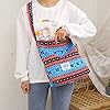 Covelin Women's Retro Large Size Canvas Shoulder Bag Hobo Crossbody Handbag Casual Tote Multicoloured-5