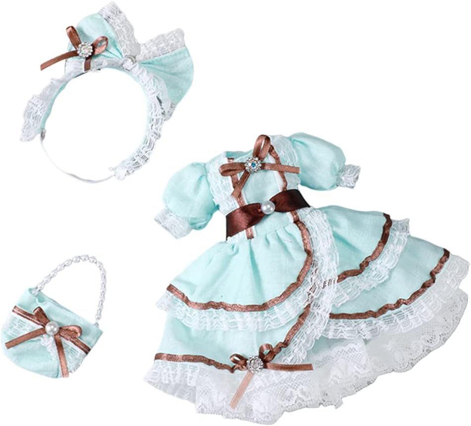 Lol Fun 人形の服人形の服手作りエレガントな服ヘアアクセサリーやハンドバッグ11 81インチ女の子人形パーティー結婚式 ライトブルー 一部予約販売中