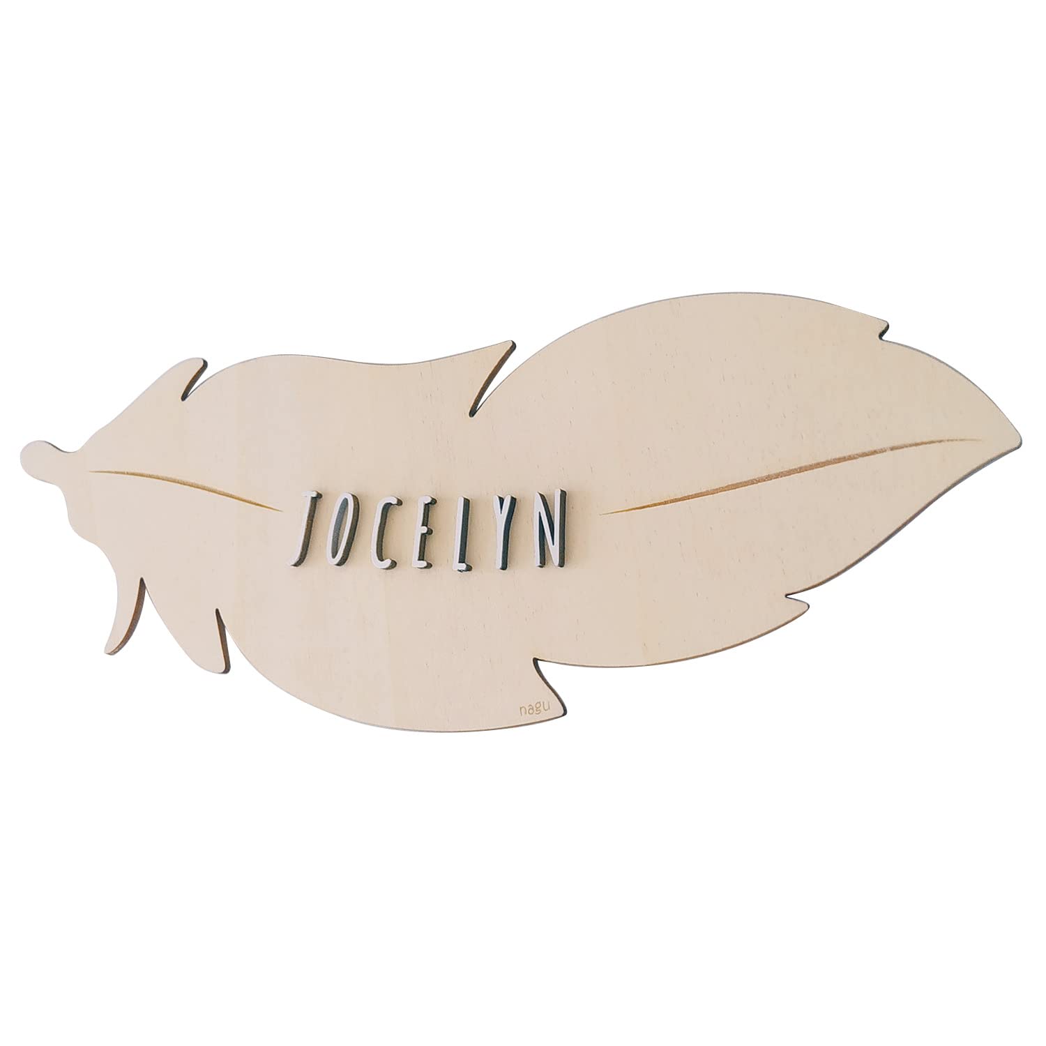 nagu® Prénoms en Bois Personnalisés | Plaque Décorative Grande Taille pour Chambre Bébé, Fille ou Garçon | Lettres Autocollantes pour Personnaliser le Prénom en Bois, Déco Murale