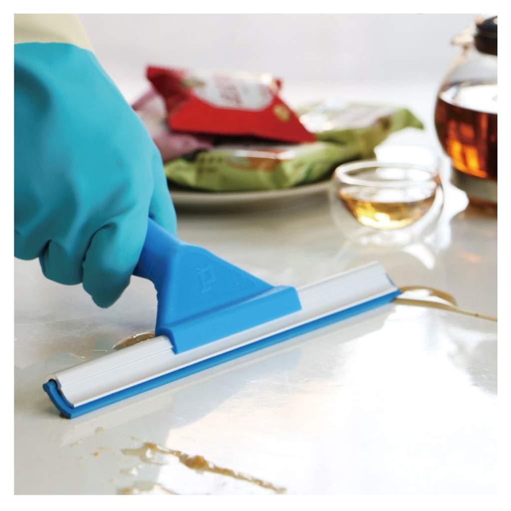 EFREINIGUNG Duschabzieher, Microfaser Scrubber, Gummi Glaswischerblätter Rostfreier Stahl Einstellbar Fensterreinigung Combo Mit Gießkanne (Color : A, Size : Brush Head 30cm)