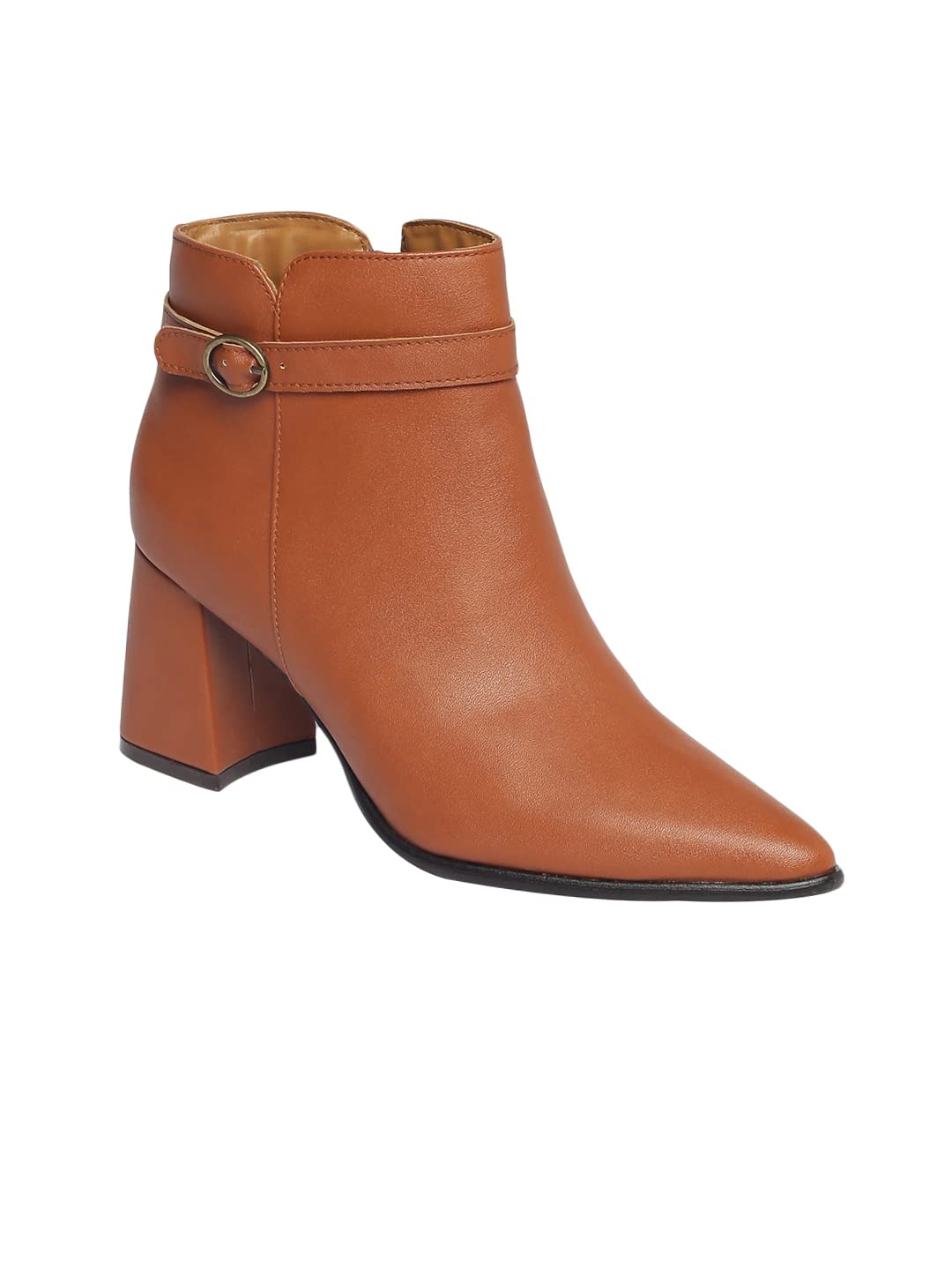 MONROW Judy Leather Block Boots for Women & Girls | Fashionable & Beautiful | Long Lasting Material |Ideal Gift For Special Occasions |Comfortable Lightweight Casual, Tan, 7UK (B09TH1KPC6) Amazon Price History, Amazon Price Tracker