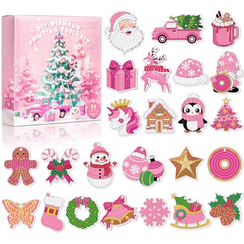 MJARTORIA Diamond Painting Adventskalender 2025 Erwachsene Kinder, DIY Weihnachten Diamond Painting Anhänger Diamant Malerei Schlüsselanhänger, Weihnachtskalender Geschenk für Frauen Mädchen MJARTORIA Diamond Painting Adventskalender 2025 Erwachsene Kinder, DIY Weihnachten Diamond Painting Anhänger Diamant Malerei Schlüsselanhänger, Weihnachtskalender Geschenk für Frauen Mädchen