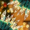 Hopolon Christmas Lights, 2 Pack 23ft 100 Mini String Lights, 120V UL Certified Extendable Tree Lights for Patio, Garden, Home, Party, Holiday, Wedding, Indoor&Outdoor Decor(2pcs Warm White)