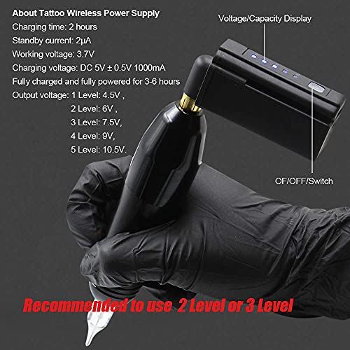 Jconly Tattoo Wireless Machine Kit - Quality Rotary Machine Pen with Tattoo Power Supply Tattoo Battery and Accessories