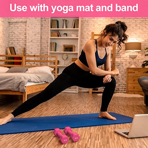 Jungaha 6Lb Dumbbells Set Of 2 Neoprene Coated Dumbbell Set Weight Set, Hex Shaped Heads Weights Dumbbells Set, Strength Training Equipment, 6 Lbs Pink #TOP6