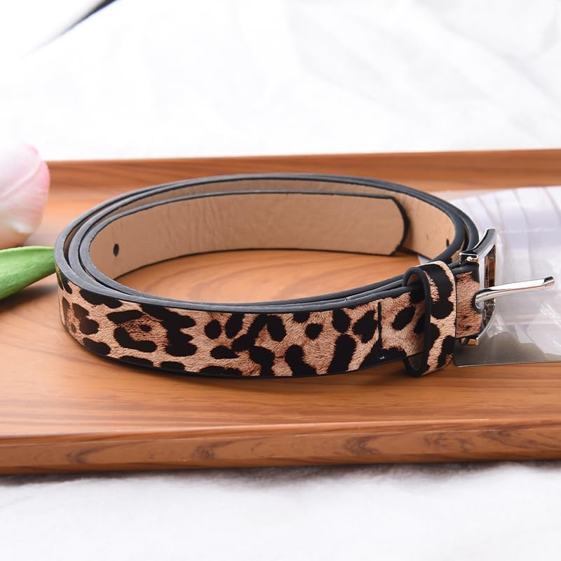 Leopard Belts for Women Girls Fashion Leather Belt for Women Ladies Waist Belts Wide Belt for Women Leather Wide Belts Womens Leopard Print Belt for Jeans Dress Belt Adjustable Belts - Image 6
