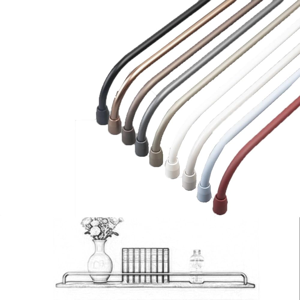 SVBVRFEEW Open Shelf Rail 24 26 28 30 32in Guard Fence Anti-Fall Gallery Railing Kit Safety Guard Rail Metal Tube Kitchen Display Guardrail Decorative Rod(Gunmetal,50cm/19.7in)
