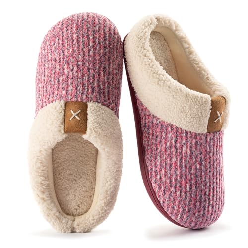 ULTRAIDEAS Women's Indoor Bedroom Slipper with Memory Foam, Gift for Women, Wool-Like House Shoe