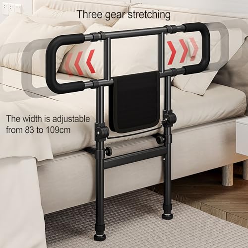 Binario di supporto per comodino, corrimano pieghevole per letto, regolabile in altezza, larghezza espandibile, maniglia antiscivolo per una mobilità sicura, facile installazione