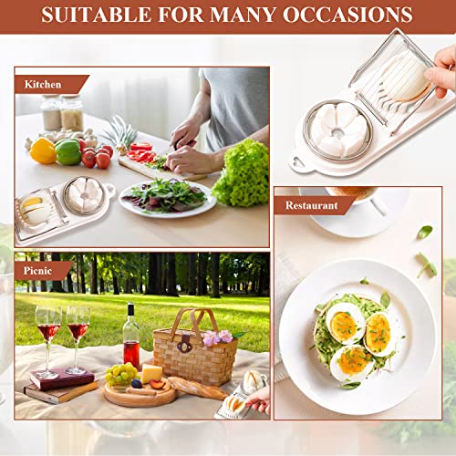 Egg Slicer For Hard Boiled Eggs, Kitchen Egg Cutter Wire Egg Cutter Heavy Duty Egg Cutter Dishwasher Safe, 2 In 1 Stainless Steel Egg Slicer Cutter For Strawberries, Kiwis, Sausage #TOP6
