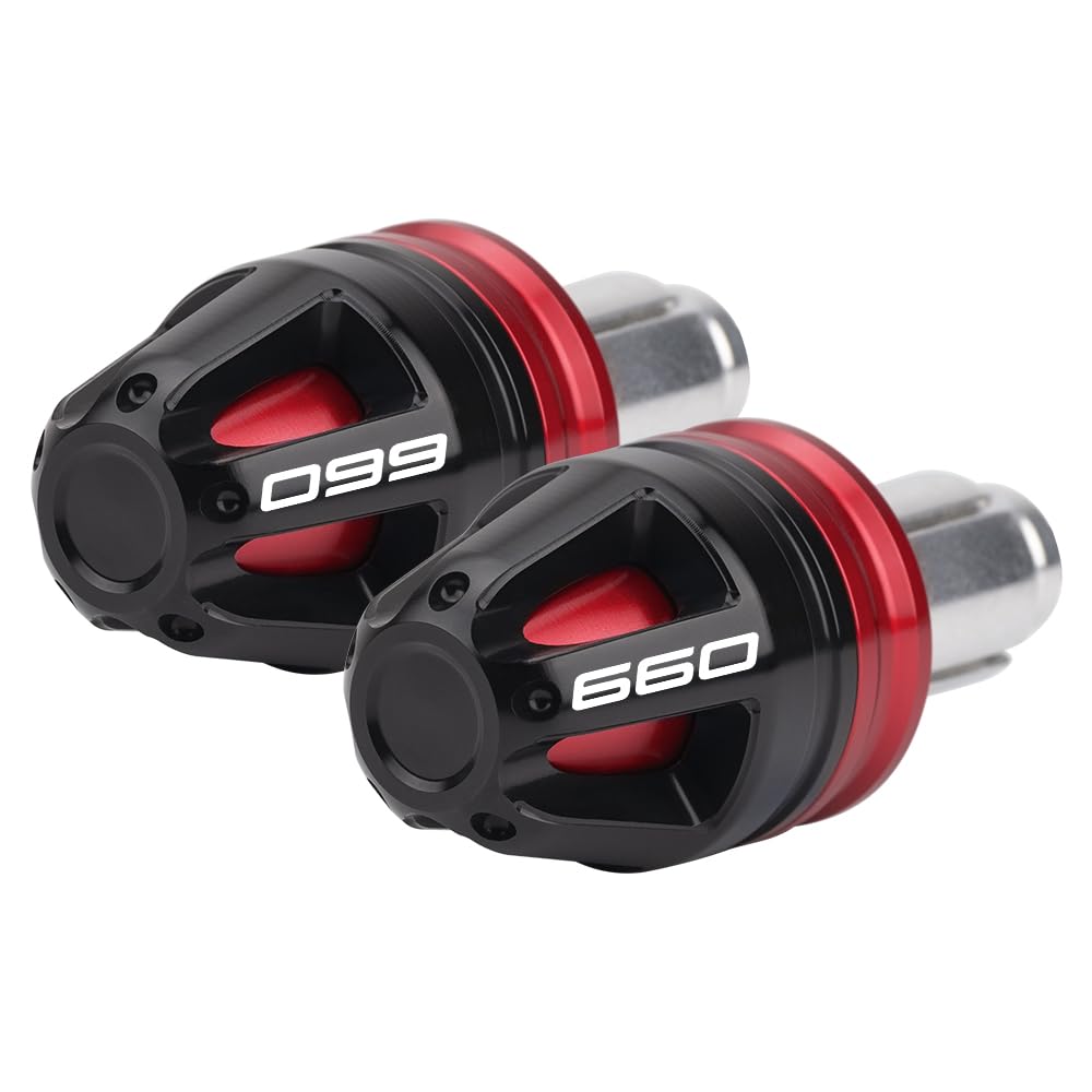Bouchons d'extrémité de guidon universels pour motos pour Daytona 660 2024-2025 Embouts de guidon pour motos 17 mm de diamètre, standard 7/8" 22 mm Accessoires (rouge)