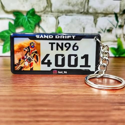 Image of Gel Number Plate Keychain for Car & Bike