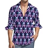Men Print Shirt Men 3D Digital Print Longsleeve T-Shirt Men Casual Fashion Trend Shirt Men Modern Urban Vintage Longsleeve Tops A-18 4XL