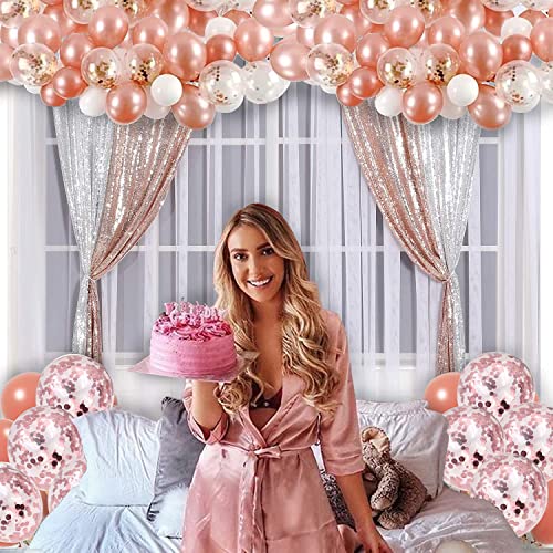 Image of Party Propz Rubber Latex Balloon, , Rose Gold - Set of 10