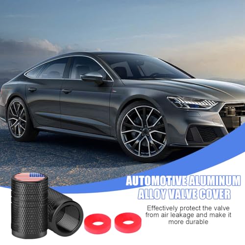 image for Mandark Ameican Flag Car Tire Valve Stem Caps, 8PCS/2Set Vehicle Tire 