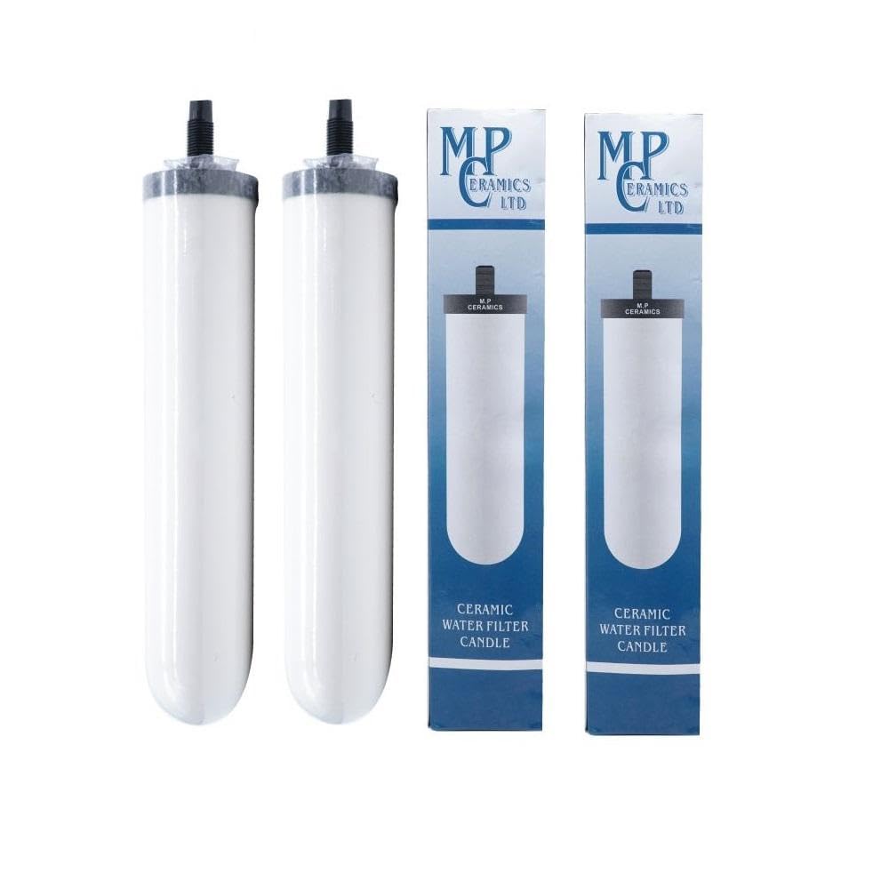 MP Ceramic 8" Water Filter Candle for Drinking Water Use Replacement Filter, White - Pack of 2
