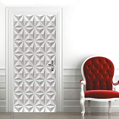 Sticker porte trompe l'oeil 3D Bianco pour décoration murale intérieure 83x204 cm