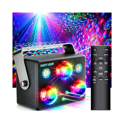 Amosamz 6-in-1 Disco Party Lights with Remote