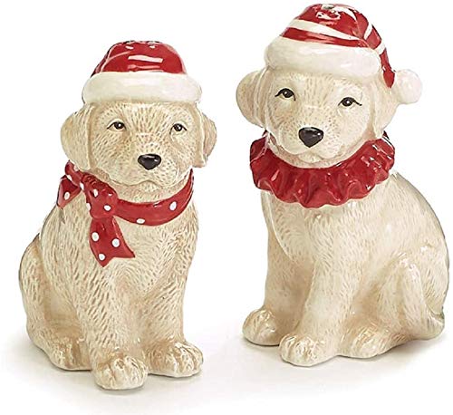 Yellow Lab Christmas Salt and Pepper Shakers