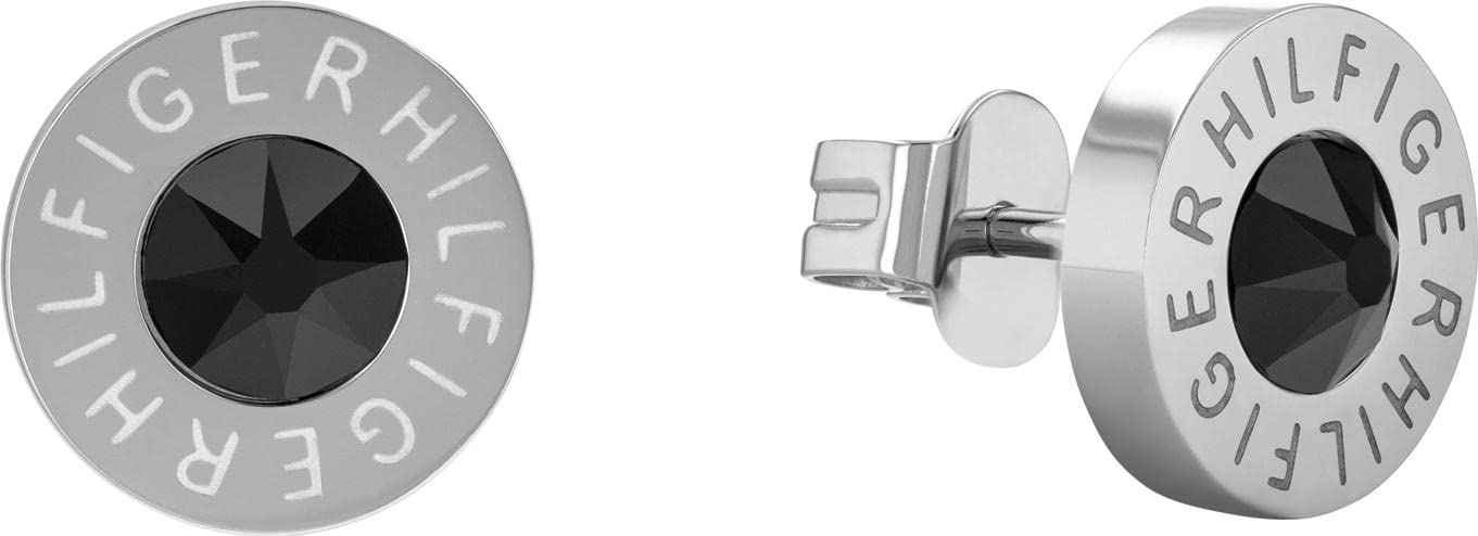 Tommy Hilfiger Jewelry Men's Stainless Steel Stud Earrings Embellished with Crystals - 2790379