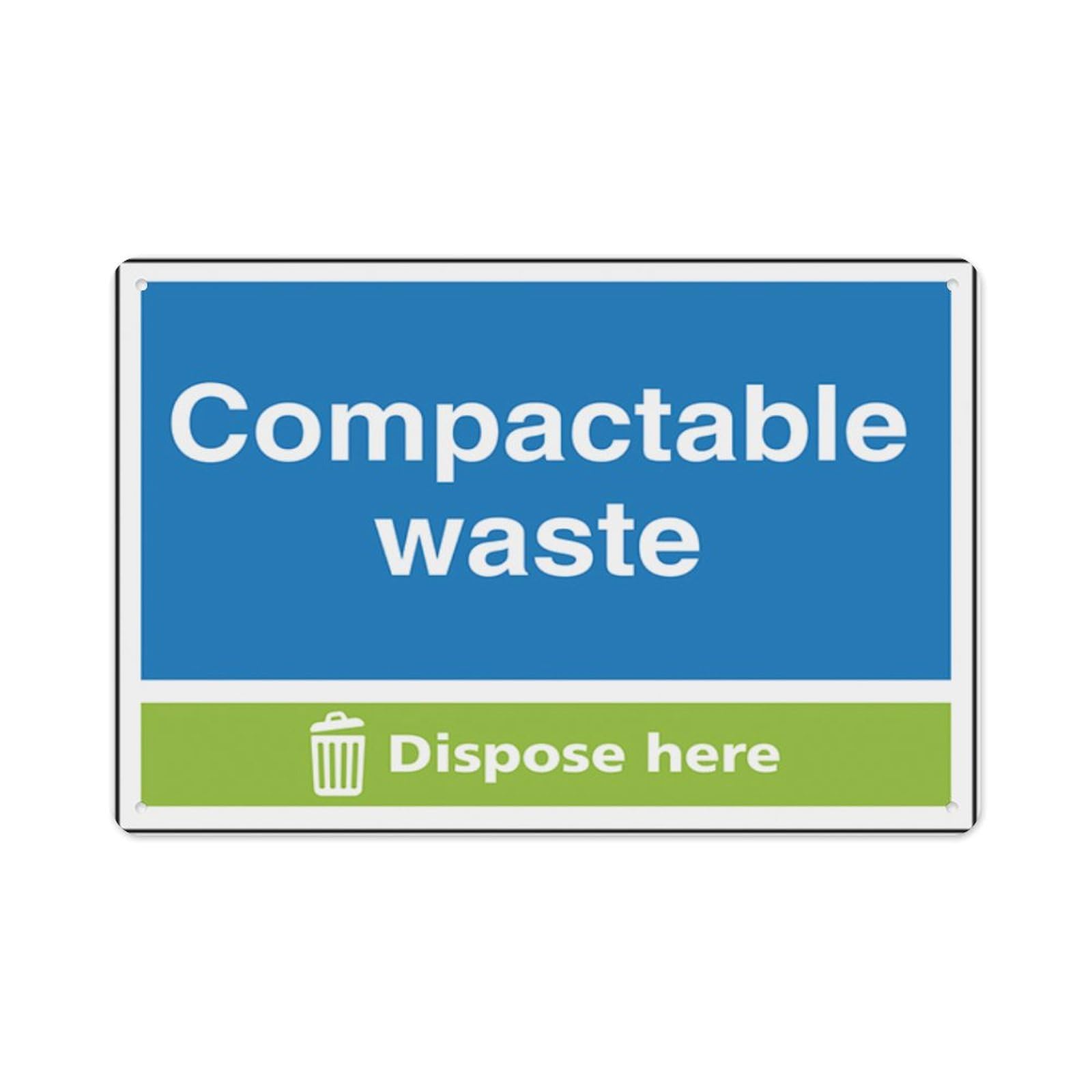 peiyeety Compactable Waste Dispose Here Aluminum Tin Warning Signs For Home Outdoor Garden 8X12 Inches