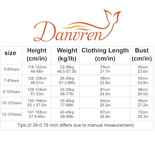 Danvren Girls One Piece Swimsuits Floral Ruffle Swimwear Beach Mermaid Bathing Suit 5-13 Years thumb #2
