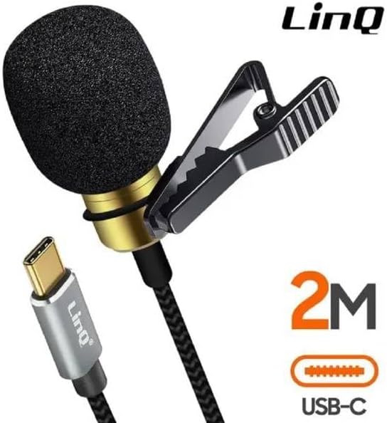 Close-up of USB-C connector and microphone