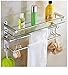 Produktbild AINIYF Badezimmer Regal mit Schiene, Edelstahl-Badezimmer-Rechteck-Dusch Caddy Basket Organisator der Wand befestigten Badezimmer Handtuchwärmer (Size : 40cm)