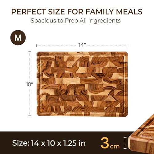 Tabla de Cortar de Madera de Teca End Grain 14 pulgadas miniatura 2