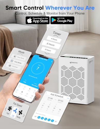 DAYETTE Air Purifiers for Home Large Room Up to 2400 Ft² with Fragrance, Smart WiFi Alexa Control,Auto Mode, HEPA 14 Air Purifier with Washable Prefilter for Bedroom, Dorm Room, Pets, Office - image 3