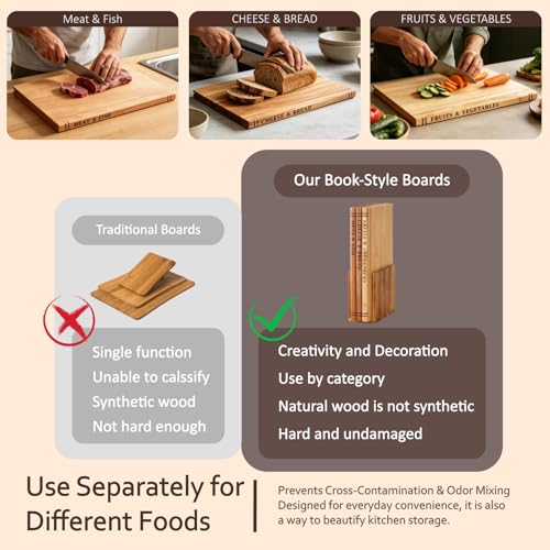 Set de Tablas de Cortar con Soporte de Madera Acacia miniatura 3