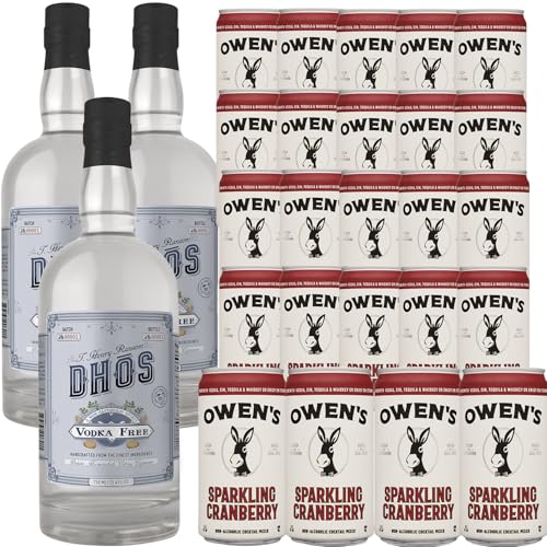 Dhōs Handcrafted Non-Alcoholic Vodka 750 ML Bottles w Pack Owen’s...