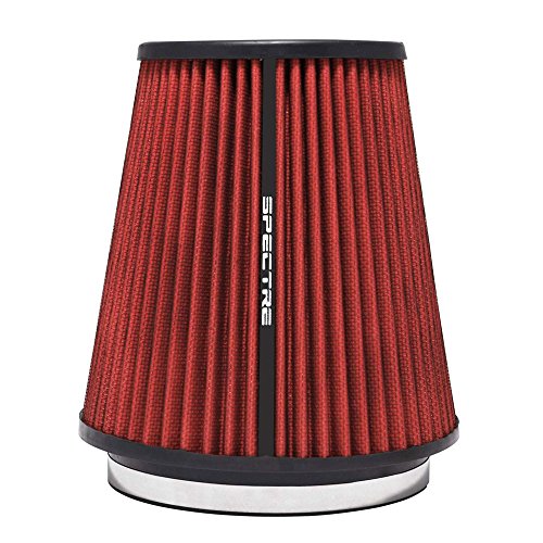 Spectre Universal Clamp-On Air Filter: High Performance, Washable Filter: Round Tapered; 6 in (152 mm) Flange ID; 8.5 in (216 mm) Height; 7.719 in (196 mm) Base; 5.125 in (130 mm) Top, SPE-HPR0891