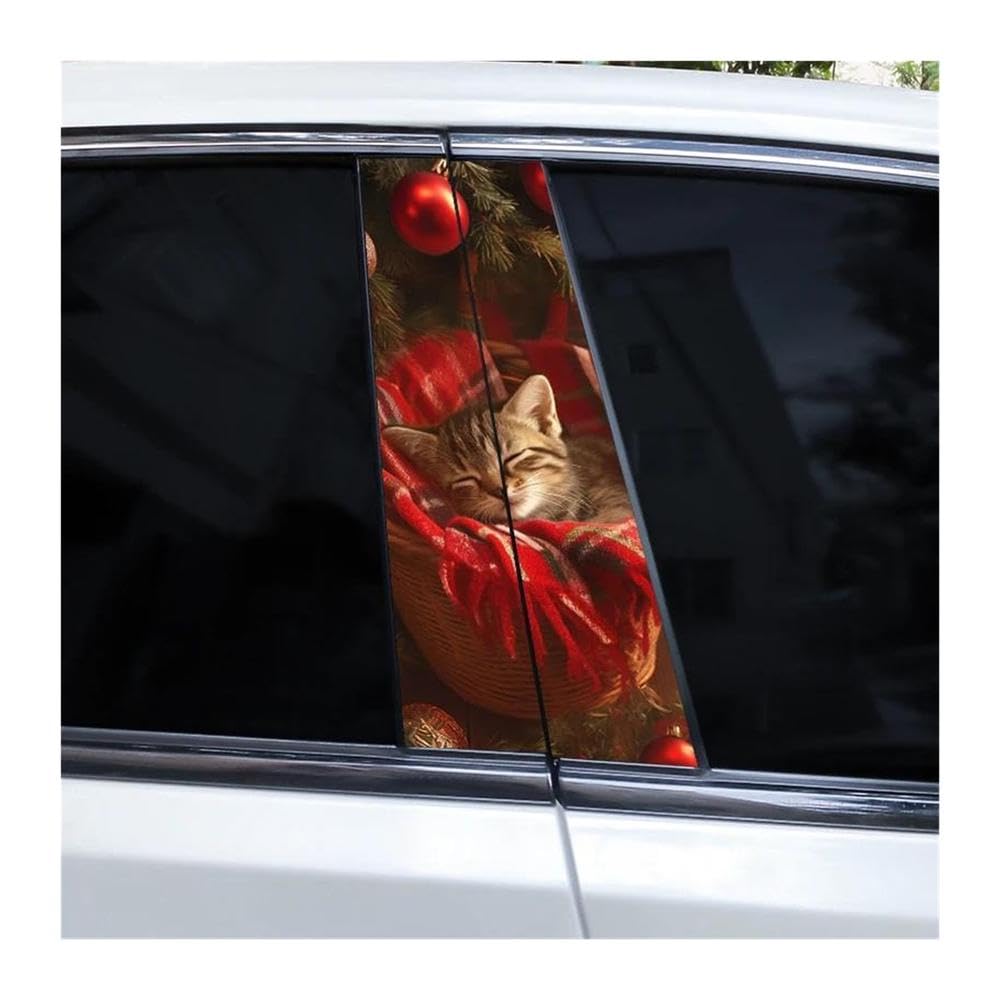 Body Parts 2pcs DIY Car Center Pillar Decals Cat Funny Car Styling Vinyl Stickers(N)