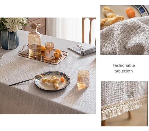 Nappe carrée gris clair 110x110 cm en polyester lavable pour table de salle à manger - 3