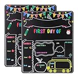 HIAKDOFT Pizarra Escolar de Madera Resistente Doble Cara 305 X 254 CM Negra 2 Unidades para Cartel de Regreso Escuela y Accesorio para Fotos Escolares de Preescolar y Primaria