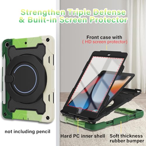 Funda para iPad 10.2 antichoque con protector de pantalla contra caídas ROISKIN 4
