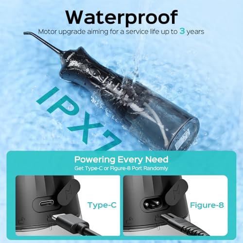 coslus water dental flosser pick for teeth 4 modes cordless portable 300ml larger tank water teeth cleaner ipx7 waterproof flossing cleaning picks for home travel black c30fc5360