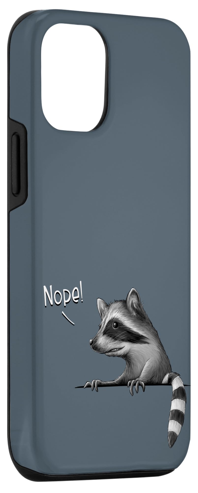 iPhone 15 Nope! Funny Cheeky Cute Raccoon Sarcastic Trash Panda Case - Image 3