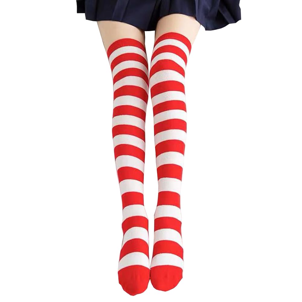 Striped Thigh High Socks Over Knee Stockings for Women Girls