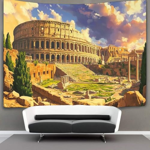 kaiyun Arazzo Da Parete Roma antica,Edifici storici Arazzi Decorazione Da Parete Per Soggiorno, Camera Da Letto,dormitorio 100cmx150cm