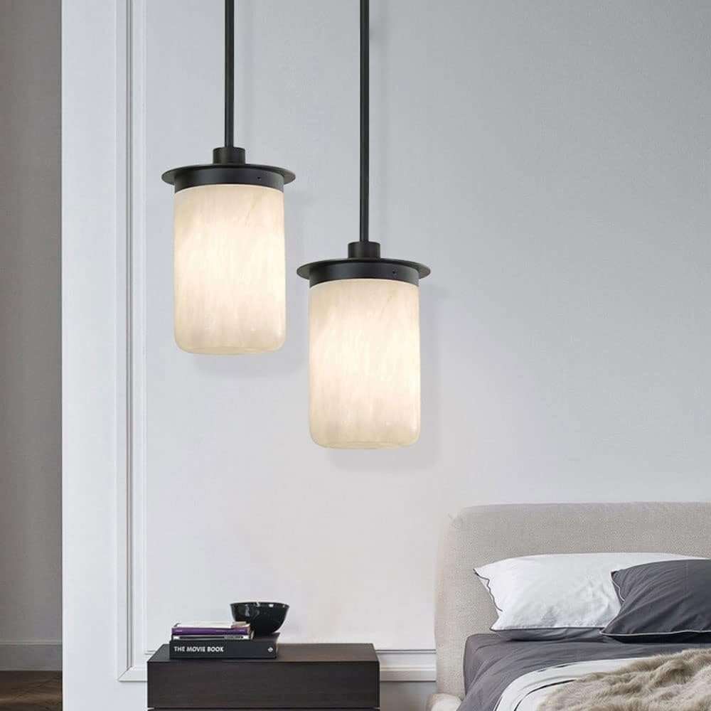 Hanging Lights Modern Geometric Marble Light with Shade Mini Kitchen Island Bedroom Dining Living Room Bedside Adjustable Chandelier E14 Single Head/11Cm(20Cm)(16Cm)